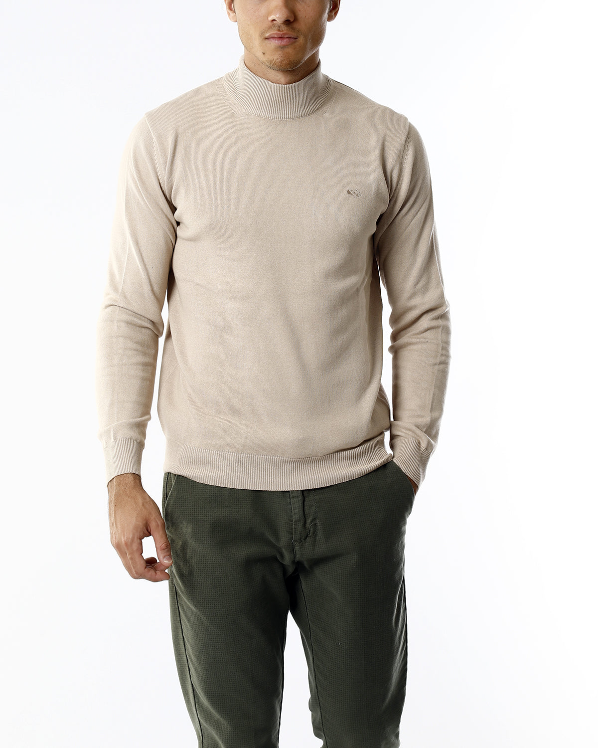 LUPETTO MINIMAL MAGLIA RASATA_SABBIA