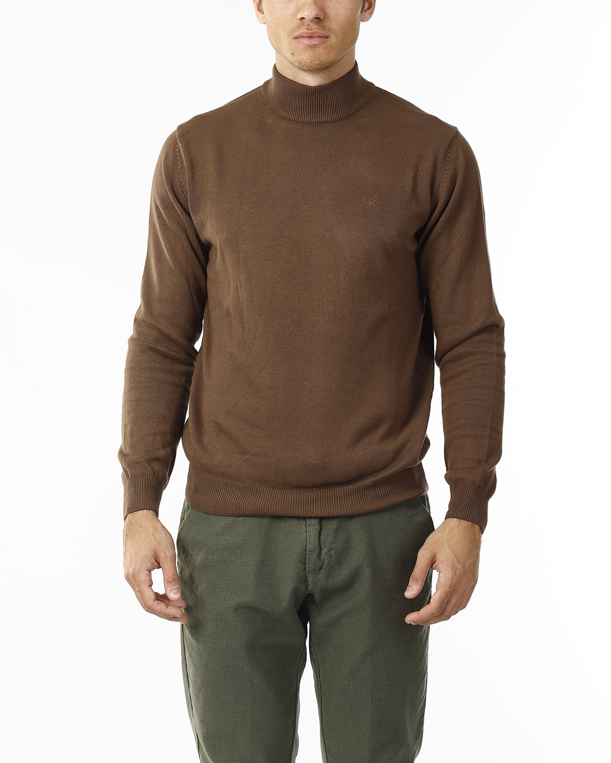 LUPETTO MINIMAL MAGLIA RASATA_TABACCO