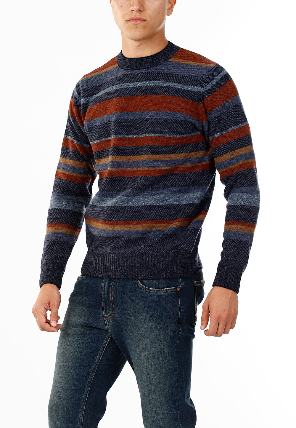 MAGLIONE GIROCOLLO MULTIRIGHE_AVION