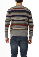 MAGLIONE GIROCOLLO MULTIRIGHE_BOSCO