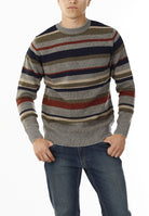 MAGLIONE GIROCOLLO MULTIRIGHE_BOSCO