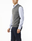 GILET SCOLLO V_GRIGIO