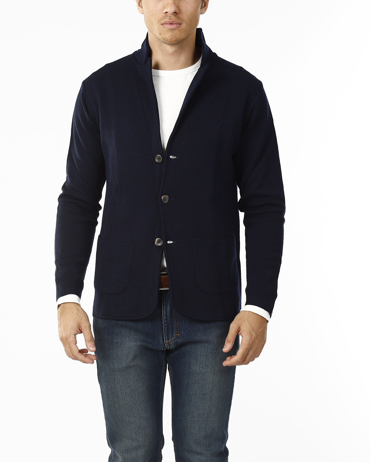 BLAZER IN MAGLIA A 3 BOTTONI_BLU