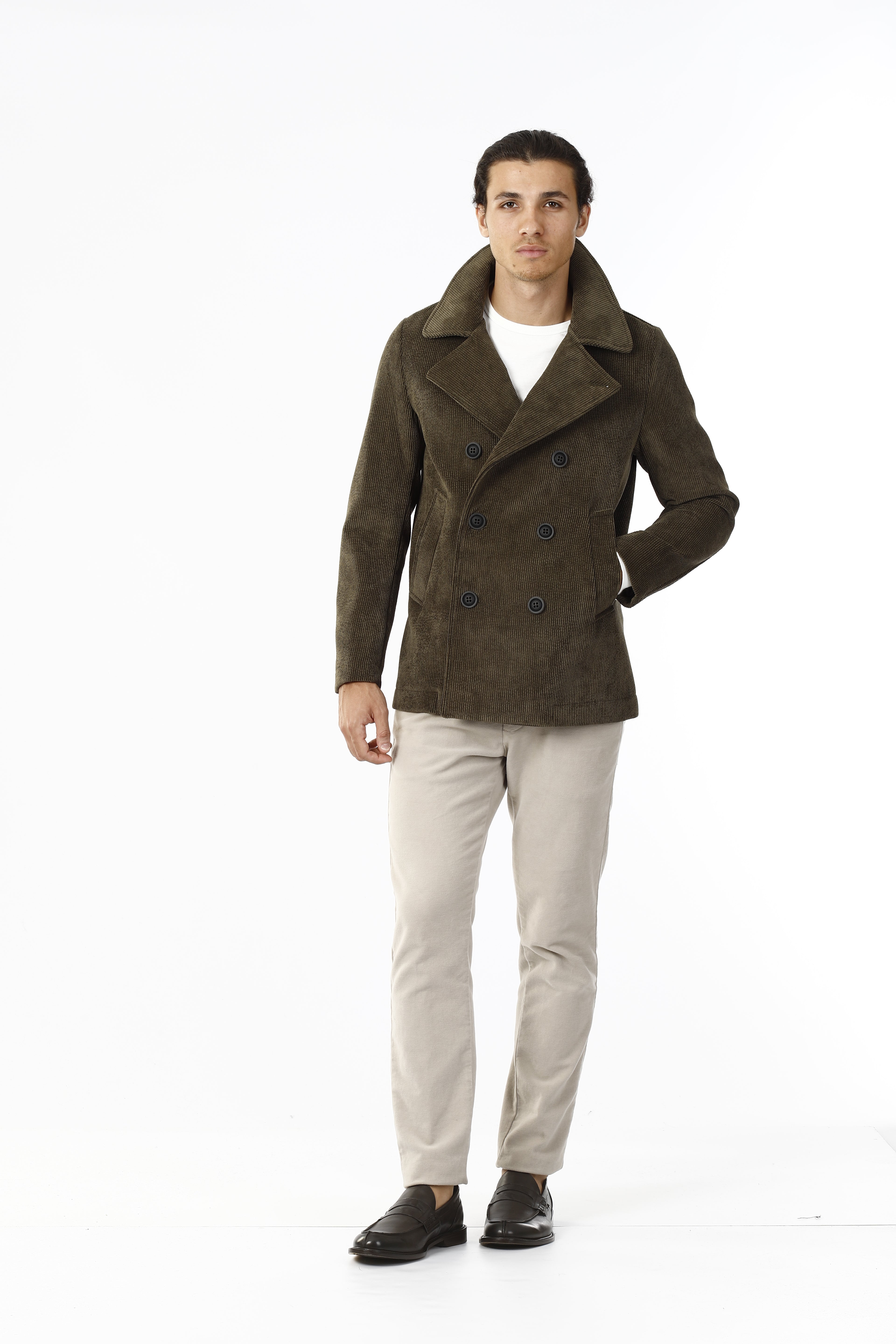 GIACCA DOPPIOPETTO VELLUTO A COSTE_VERDE