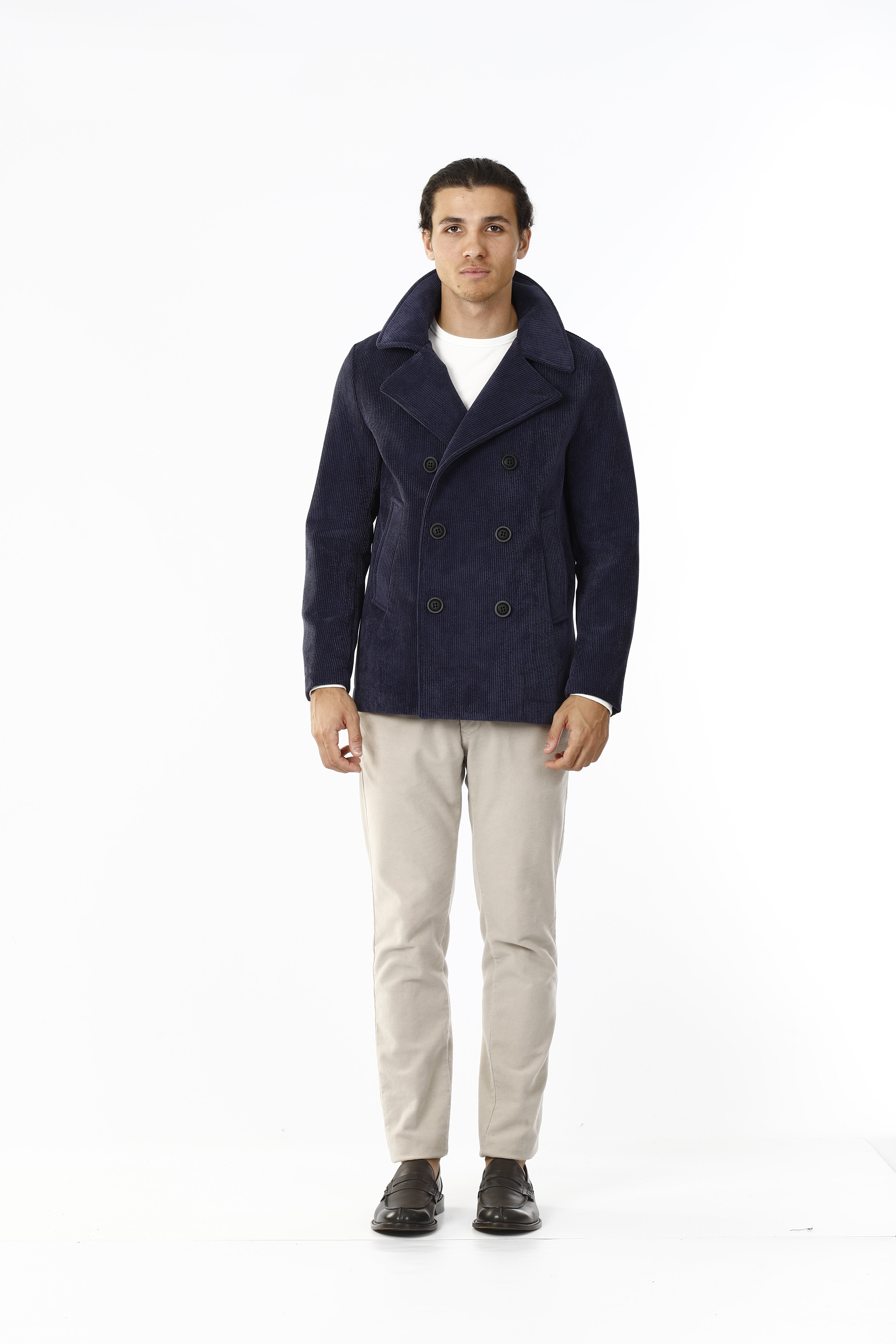 GIACCA DOPPIOPETTO VELLUTO A COSTE_BLU