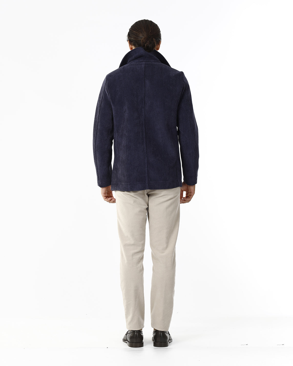 GIACCA DOPPIOPETTO VELLUTO A COSTE_BLU