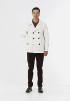 GIACCA DOPPIOPETTO VELLUTO A COSTE_PANNA