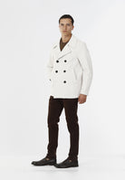 GIACCA DOPPIOPETTO VELLUTO A COSTE_PANNA