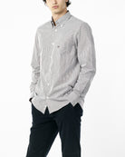 CAMICIA MICRORIGA MARRONE