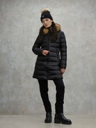 BLAUER GIUBBOTTO PIUMINO LUNGO CON PELLICCIA KRISTIN_NERO_2