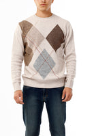 OLD RIVER MAGLIONE GIROCOLLO ROMBI ASIMETTRICI_SABBIA