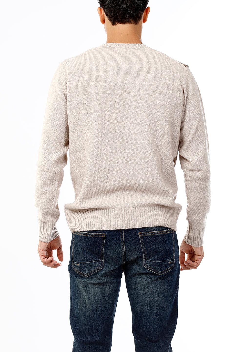 OLD RIVER MAGLIONE GIROCOLLO ROMBI ASIMETTRICI_SABBIA