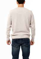 OLD RIVER MAGLIONE GIROCOLLO ROMBI ASIMETTRICI_SABBIA