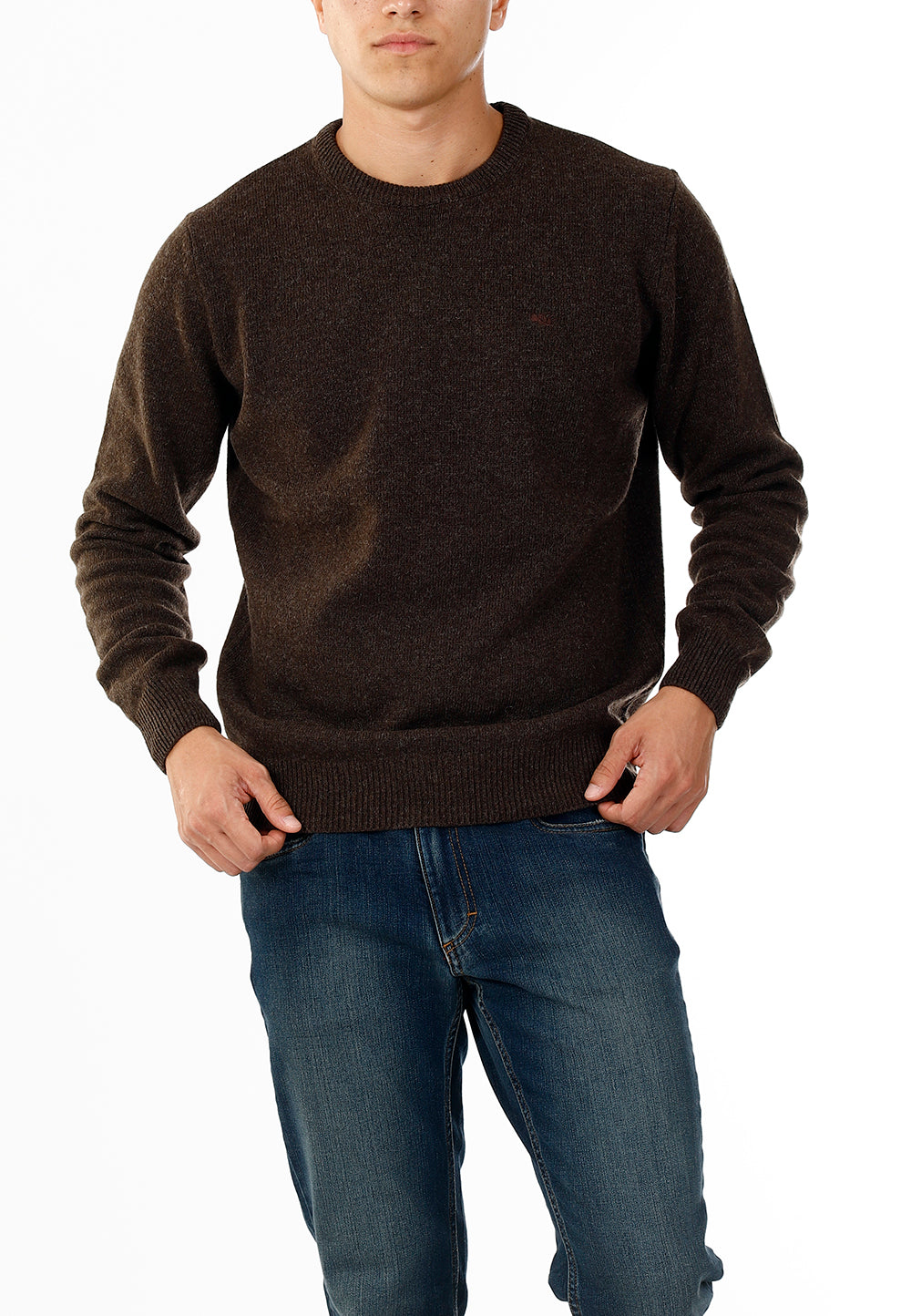 OLD RIVER MAGLIONE GIROCOLLO MINIMAL LANA_MORO