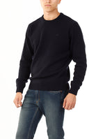 OLD RIVER MAGLIONE GIROCOLLO MINIMAL LANA_BLU