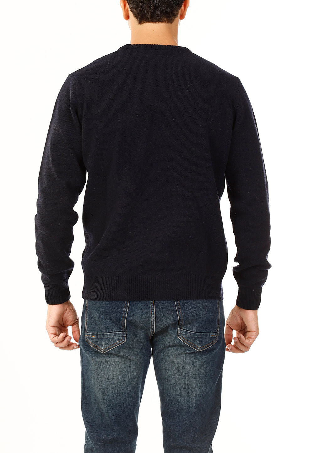 OLD RIVER MAGLIONE GIROCOLLO MINIMAL LANA_BLU