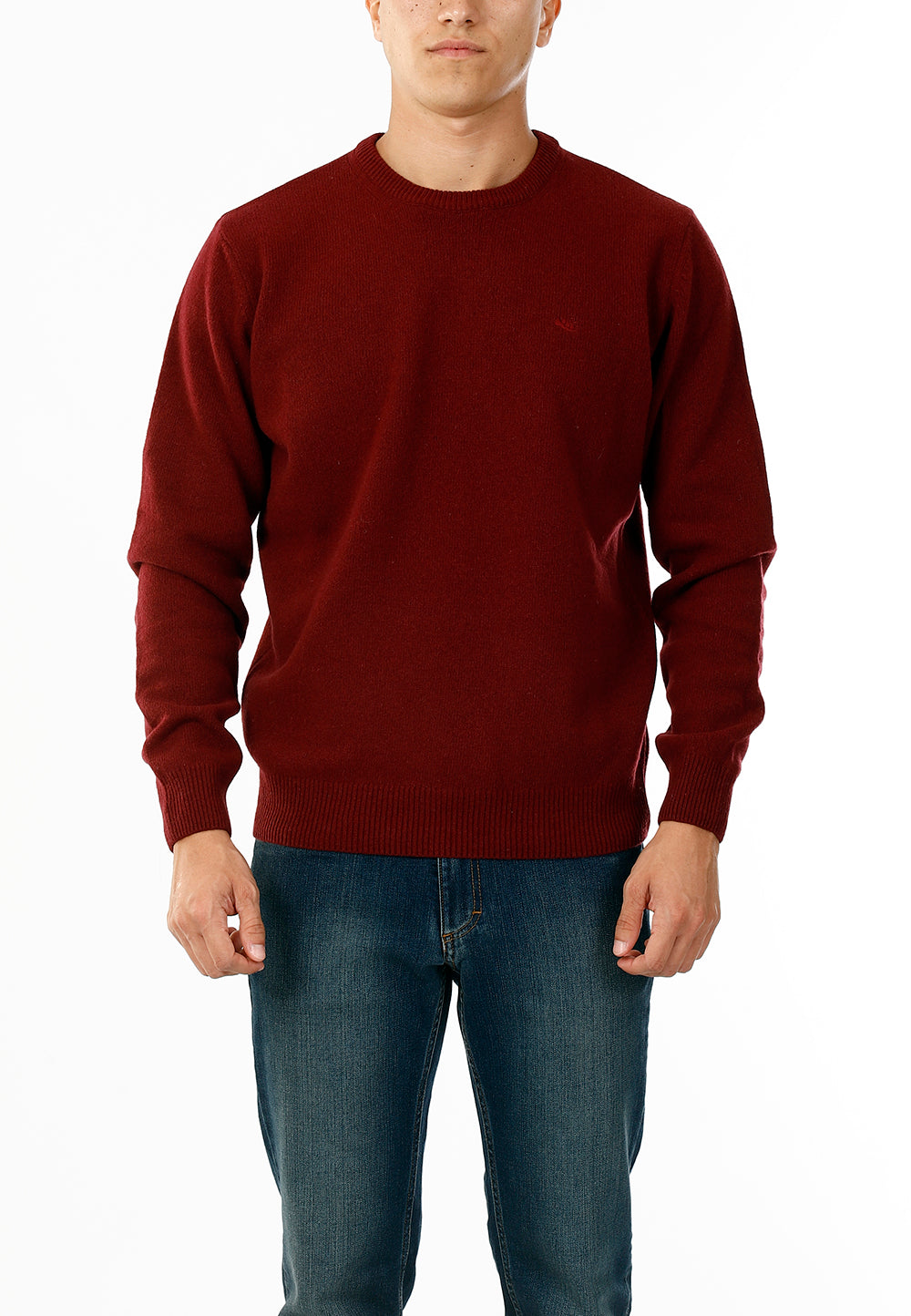 OLD RIVER MAGLIONE GIROCOLLO MINIMAL LANA_BORDEAUX