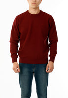 OLD RIVER MAGLIONE GIROCOLLO MINIMAL LANA_BORDEAUX