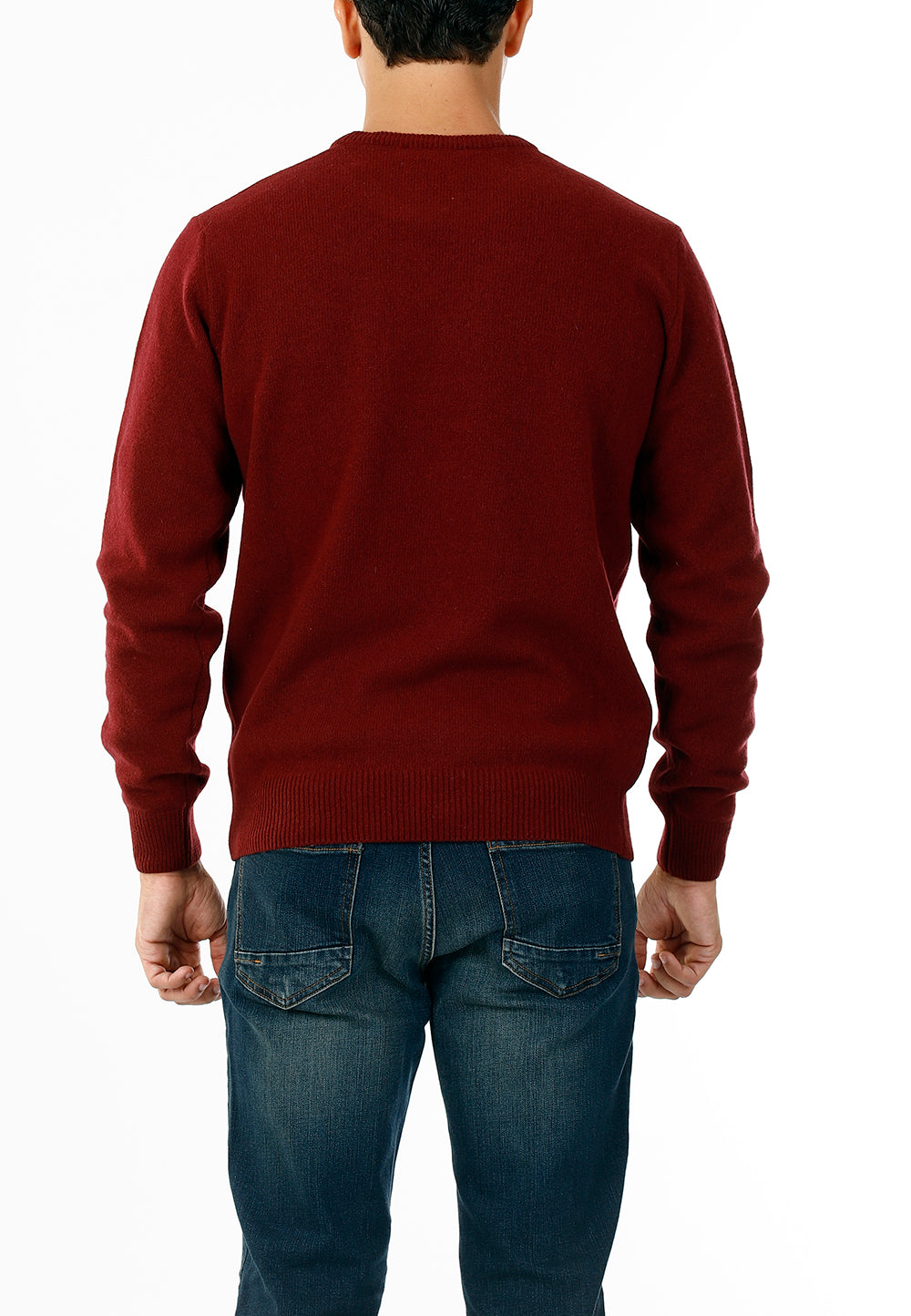 OLD RIVER MAGLIONE GIROCOLLO MINIMAL LANA_BORDEAUX