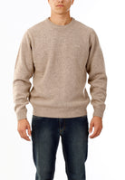 OLD RIVER MAGLIONE GIROCOLLO MINIMAL LANA_BEIGE