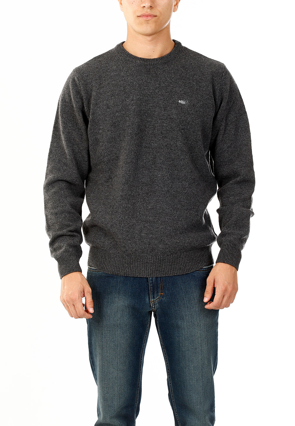 OLD RIVER MAGLIONE GIROCOLLO MINIMAL LANA_GRIGIO