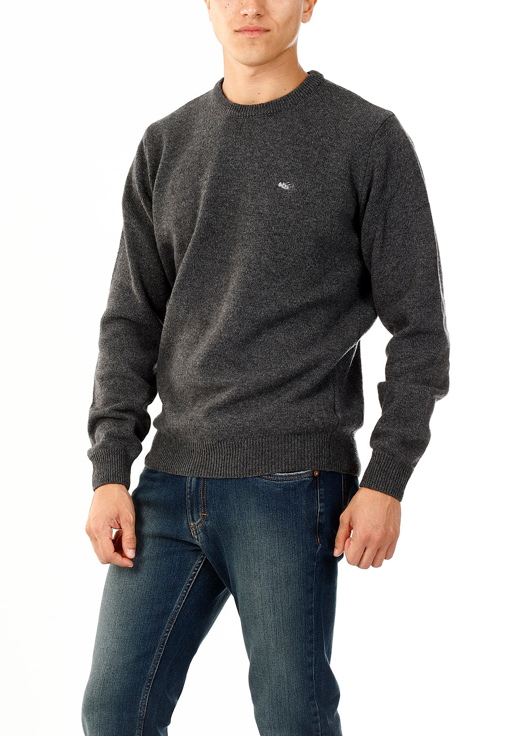 OLD RIVER MAGLIONE GIROCOLLO MINIMAL LANA_GRIGIO