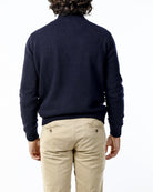 MAGLIONE CON LUPETTO MEZZA ZIP_BLU