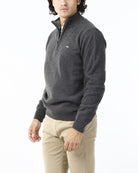 MAGLIONE CON LUPETTO MEZZA ZIP_GRIGIO ANTRACITE