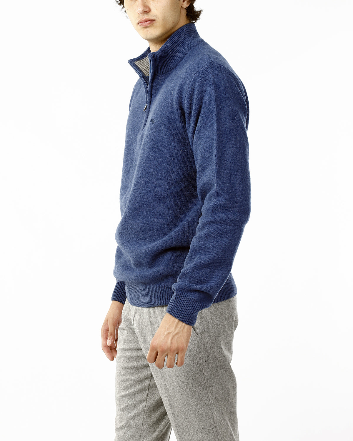 MAGLIONE CON LUPETTO MEZZA ZIP_AVION