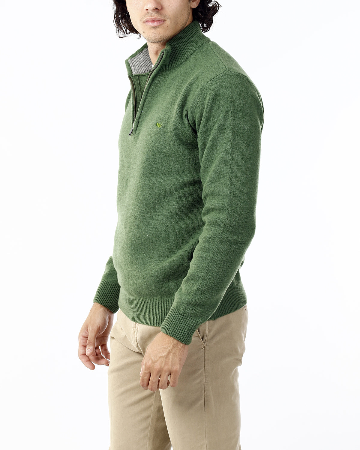 MAGLIONE CON LUPETTO MEZZA ZIP_PRATO