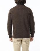 MAGLIONE CON LUPETTO MEZZA ZIP_MORO