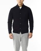 CARDIGAN COLLO ALTO CON BOTTONI_BLU