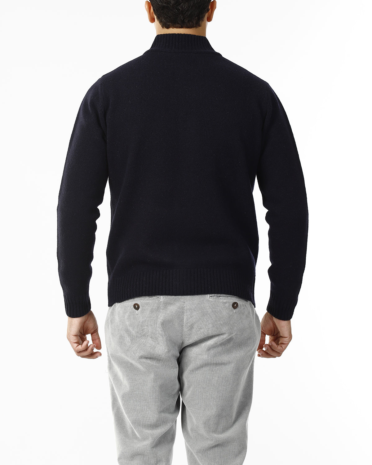 CARDIGAN COLLO ALTO CON BOTTONI_BLU