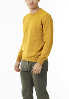 MAGLIONE GIROCOLLO MINIMAL MISTO LANA_SENAPE