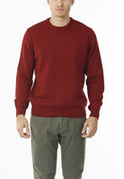 MAGLIONE GIROCOLLO MINIMAL MISTO LANA_ROSSO