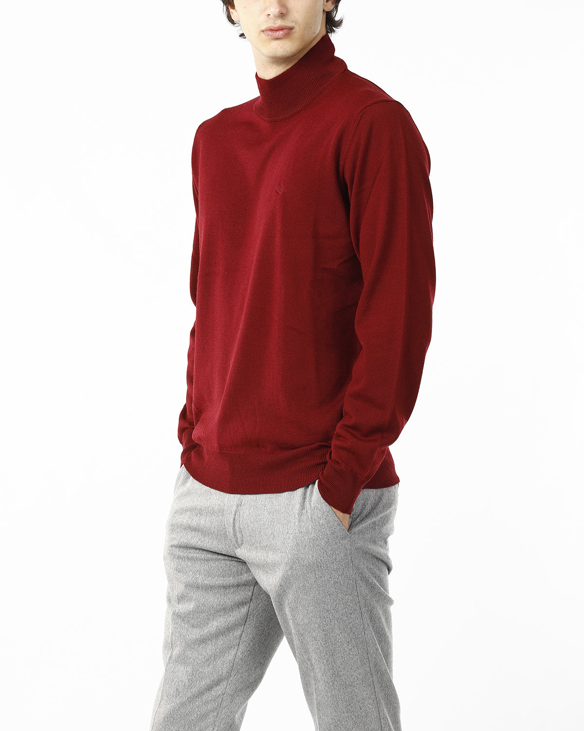 MAGLIONE COLLO LUPETTO_BORDEAUX