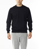 MAGLIONE GIROCOLLO MISTO LANA RASATA_BLU