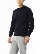 MAGLIONE GIROCOLLO MISTO LANA RASATA_BLU