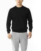 MAGLIONE GIROCOLLO MISTO LANA RASATA_NERO