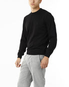 MAGLIONE GIROCOLLO MISTO LANA RASATA_NERO