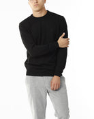 MAGLIONE GIROCOLLO MISTO LANA RASATA_NERO