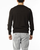 MAGLIONE GIROCOLLO MISTO LANA RASATA_CASTAGNA