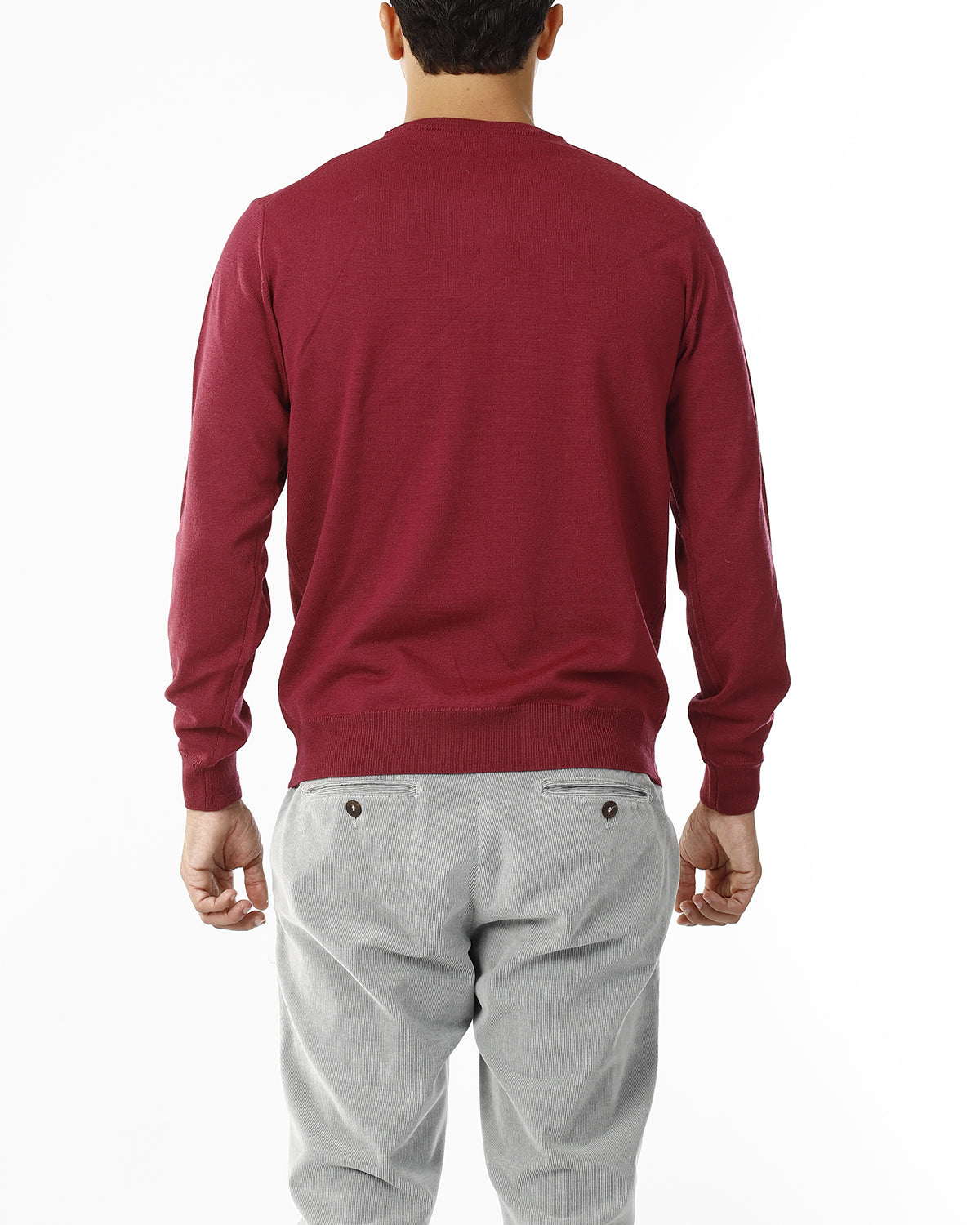 MAGLIONE GIROCOLLO MISTO LANA RASATA_LAMPONE