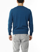 MAGLIONE GIROCOLLO MISTO LANA RASATA_PETROLIO