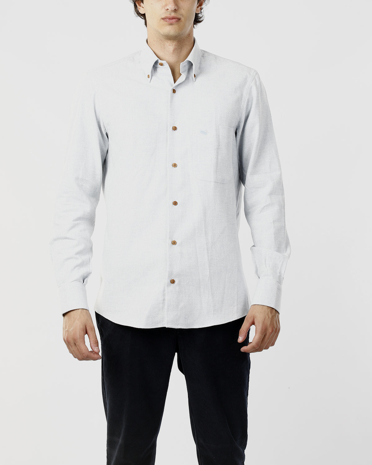 CAMICIA FLANELLA MICROFANTASIA_CELESTE