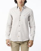 CAMICIA FLANELLA MICROFANTASIA_BEIGE