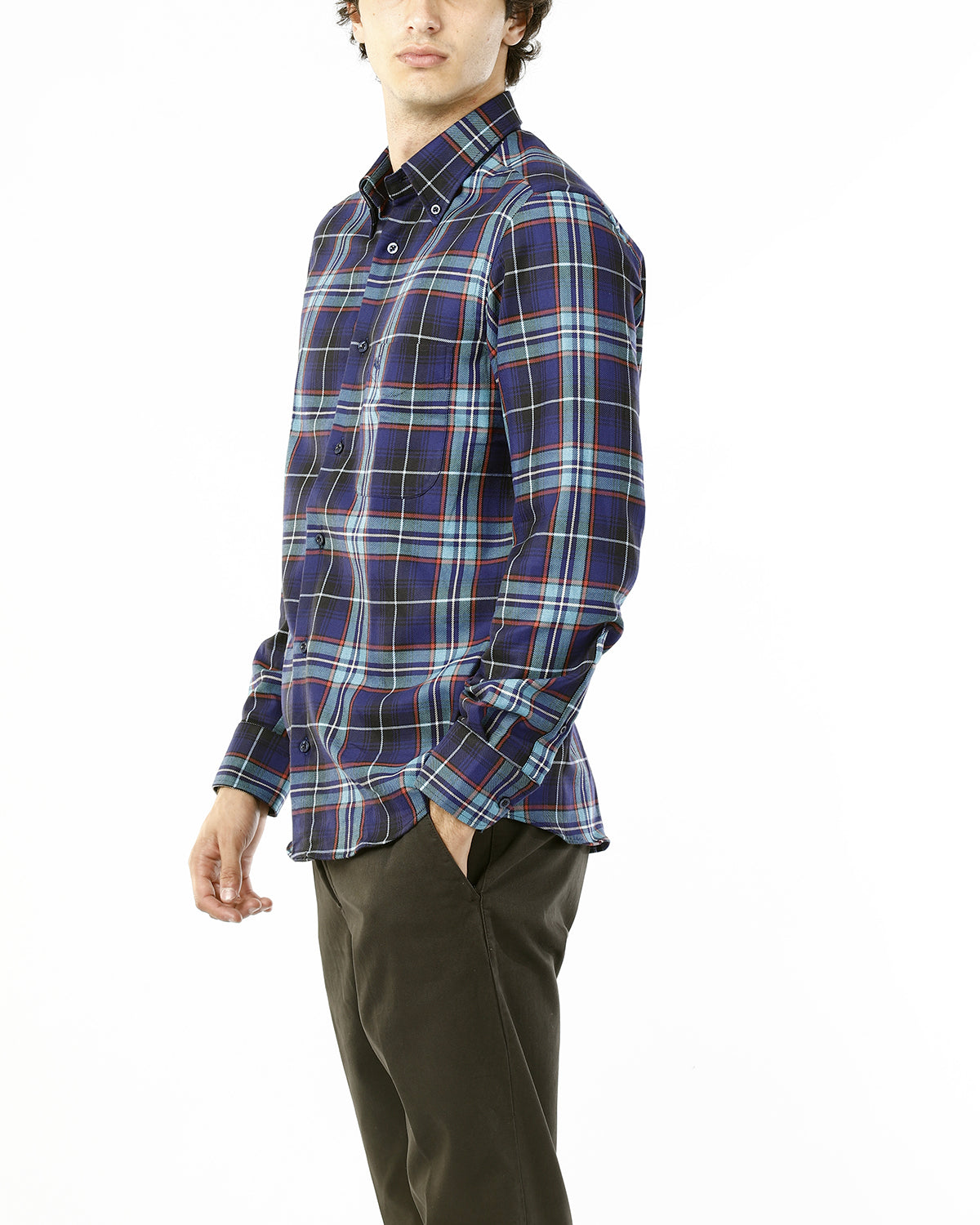 CAMICIA IN FLANELLA SCOZZESE_BLU