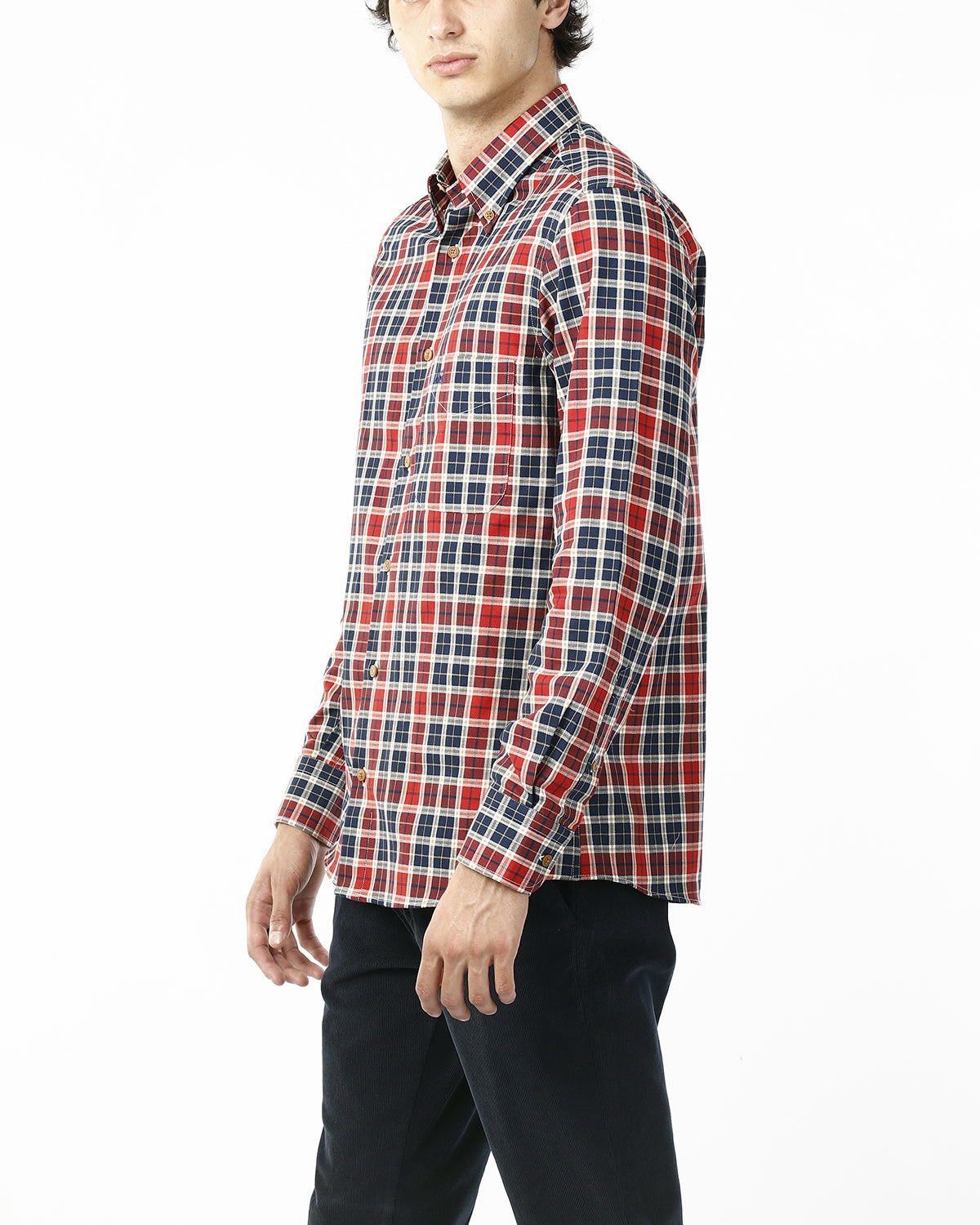 CAMICIA IN FLANELLA SCOZZESE_ROSSO