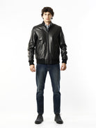 OLD RIVER BOMBER PELLE 100%_NERO