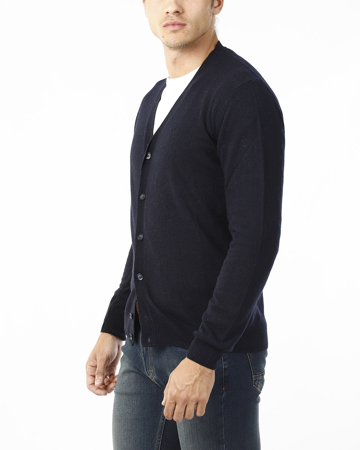 CARDIGAN MAGLIA RASATISSIMA_BLU